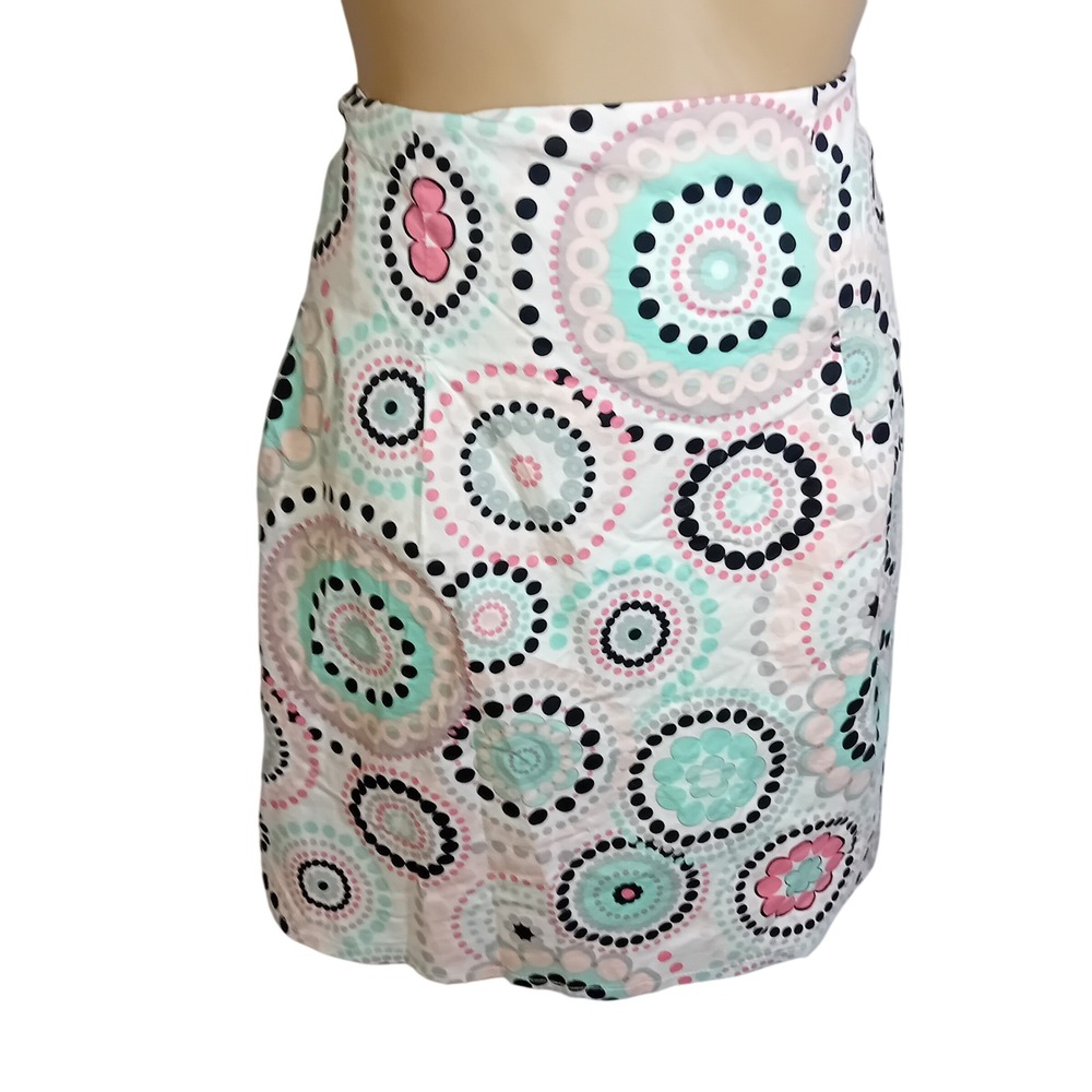 Vintage‎ Plus Size Jessica 70s Retro Mod Geometric Circle A-Line Mini Skirt 18